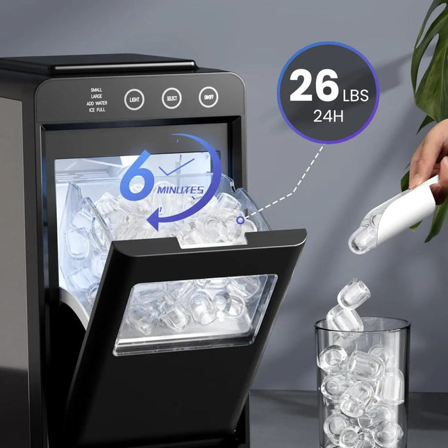 Compact Portable Ice Maker | Fast Ice Production with Self-Cleaning Feature for Home and Office 1