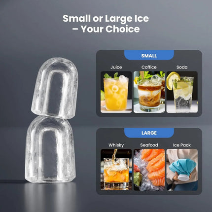 Compact Portable Ice Maker | Fast Ice Production with Self-Cleaning Feature for Home and Office 2