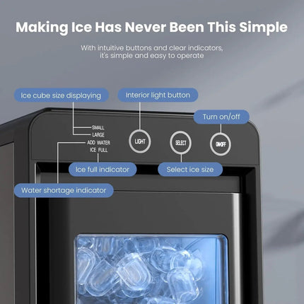 Compact Portable Ice Maker | Fast Ice Production with Self-Cleaning Feature for Home and Office 5