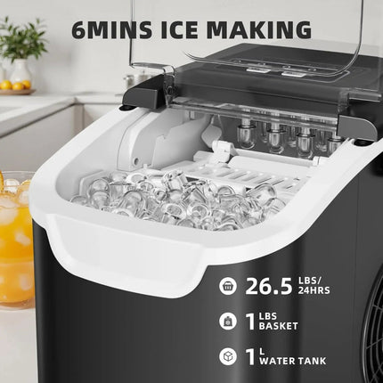 Compact Portable Ice Maker | Fast Ice Production with Self-Cleaning Function for Home and Outdoor Use 1