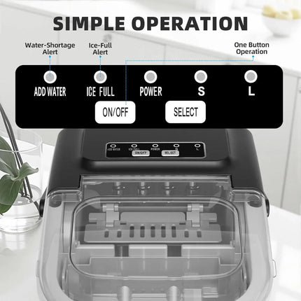 Compact Portable Ice Maker | Fast Ice Production with Self-Cleaning Function for Home and Outdoor Use 2