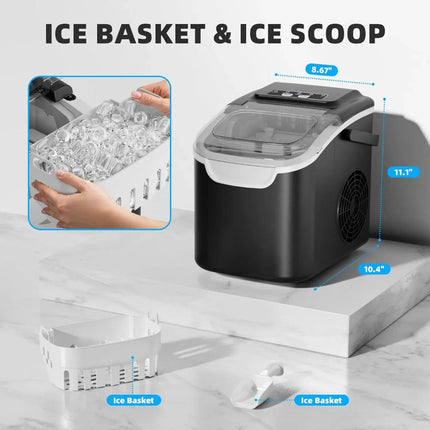 Compact Portable Ice Maker | Fast Ice Production with Self-Cleaning Function for Home and Outdoor Use 3