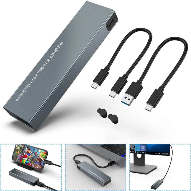 Compact Portable SSD Enclosure Case with 10Gbps Transfer Speed | Versatile Storage Solution for Fast Data Access 1