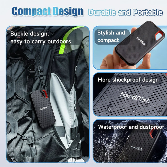 Compact Portable SSD | High-Speed External Hard Drive with USB-C for Safe Data Storage 1