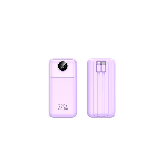 Compact Power Bank | Integrated Charging Cables & Digital Indicator | Portable Solution for On-the-Go Charging 1