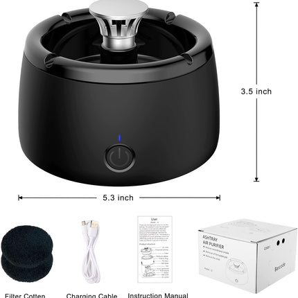 Compact Smokeless Ashtray with Triple Air Purifier Filter for Cleaner Air 2