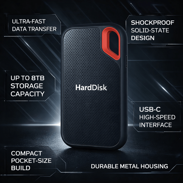 Compact Solid State Drive | 2TB High-Speed USB-C Storage for Effortless File Management 1