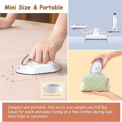 Compact Travel Iron | Dual Voltage Lightweight Design with Rapid Heat 4