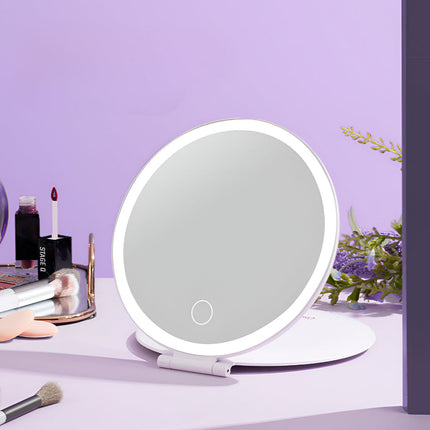 Compact Travel Vanity Mirror with Bright LED Lighting & Touch Control 1