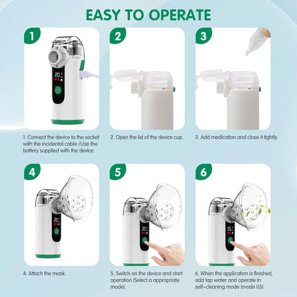 Compact USB Rechargeable Mist Inhaler with Whisper-Quiet Operation | Portable Relief for Easy Breathing 5