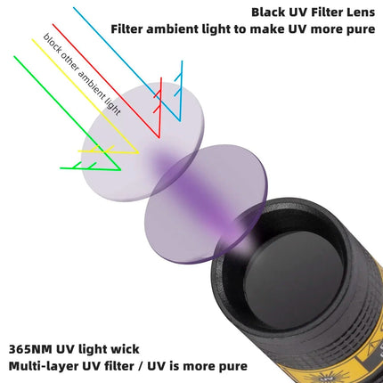 Compact UV Flashlight | 365nm Blacklight with USB Rechargeable Battery | Ideal for Pet Stain Detection 4