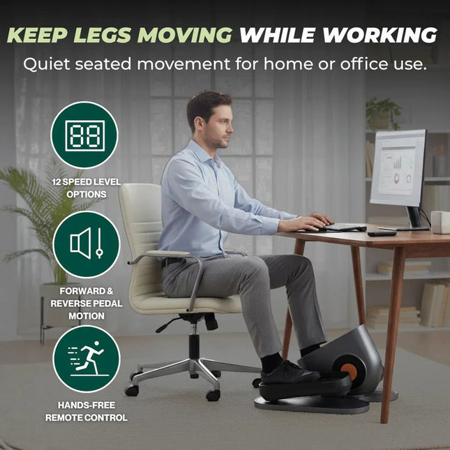 Compact Under-Desk Fitness Cycler with LCD Display & Remote Control | Ultra-Quiet Design for Active Workdays 1