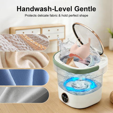 Compact Washer | 20L Mini Foldable Washing Machine with Spin Basket | 3 Cleaning Modes for Efficient Laundry 5