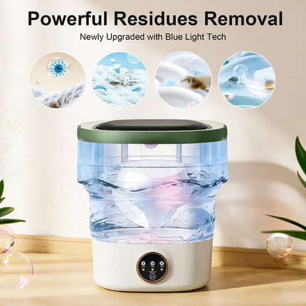 Compact Washer | 20L Mini Foldable Washing Machine with Spin Basket | 3 Cleaning Modes for Efficient Laundry 7
