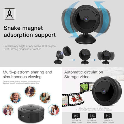 Compact WiFi Camera | 1080P Wireless Security Camera with Night Vision | Remote Access for Home Monitoring 2