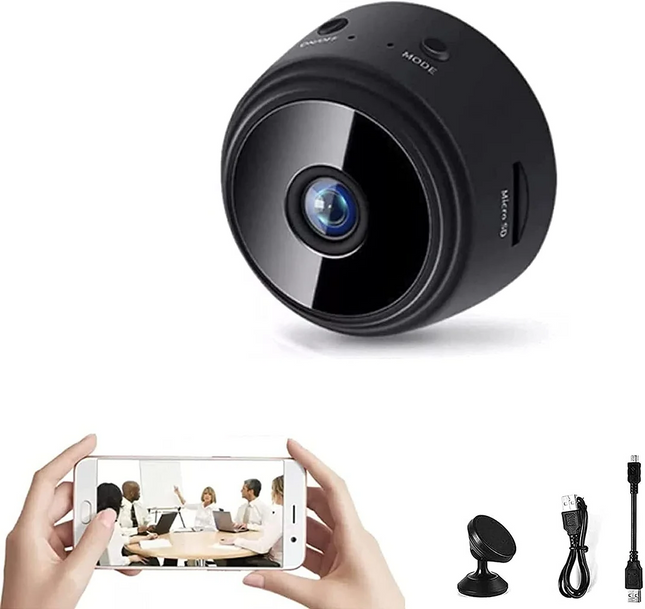 Compact WiFi Mini Camera with 150-Degree Viewing Angle & Night Vision 0
