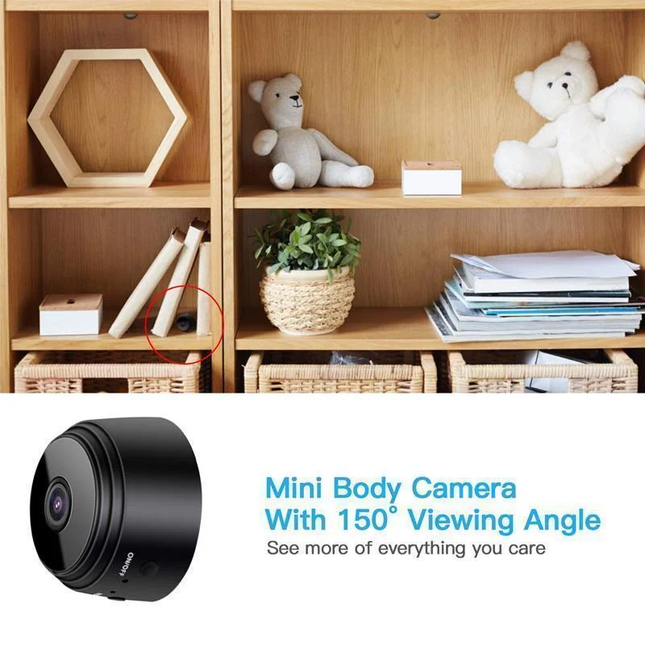 Compact WiFi Mini Camera with 150-Degree Viewing Angle & Night Vision 1