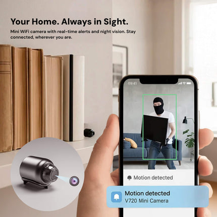 Compact Wireless Security Camera System with 1080P Video & Night Vision | Discreet Indoor Monitoring for Enhanced Home Security 1