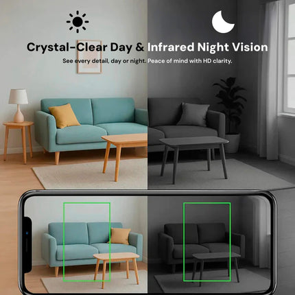 Compact Wireless Security Camera System with 1080P Video & Night Vision | Discreet Indoor Monitoring for Enhanced Home Security 2