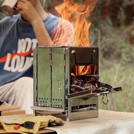 Compact Wood Stove | Stainless Steel Design with Efficient Combustion | Lightweight & Portable for Outdoor Adventures 3