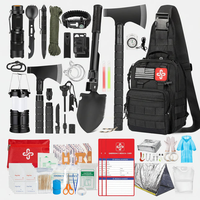 Comprehensive Survival Kit | 262-Piece Emergency Gear with First Aid Tools | Essential Supplies for Disaster Preparedness 0