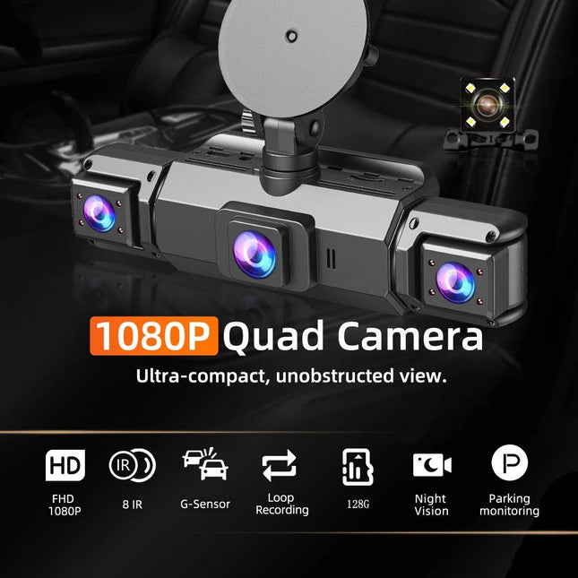 Comprehensive Wireless Dash Camera System with Night Vision & 4 Cameras for Enhanced Safety 1