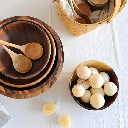 Wooden Bowls, Handcrafted Wooden Salad Bowl for Serving Snacks