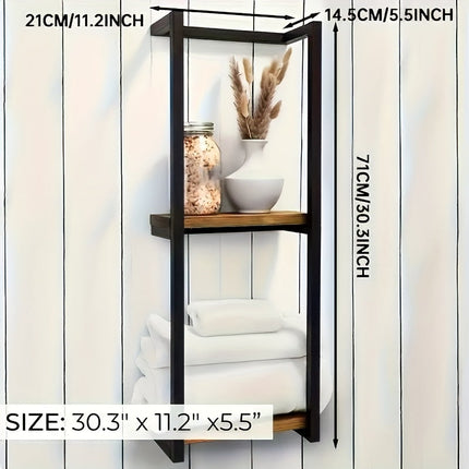 Contemporary Metal Towel Rack with Waterproof Shelf | Space-Saving Design for Organized Bathrooms 6