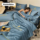 Dark blue / 4-piece set (duvet cover1 + pillowcase2 + fitted sheet*1) / (60*80inch)