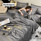 Dark gray / 4-piece set (duvet cover1 + pillowcase2 + fitted sheet*1) / (60*80inch)