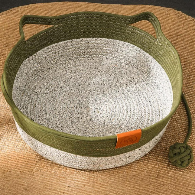 CoolPaws | Cooling Cat Bed with Hand-Woven Design | Breathable Comfort for Summer Relaxation 0