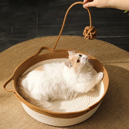 CoolPaws | Cooling Cat Bed with Hand-Woven Design | Breathable Comfort for Summer Relaxation 1