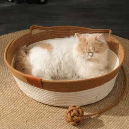 CoolPaws | Cooling Cat Bed with Hand-Woven Design | Breathable Comfort for Summer Relaxation 3