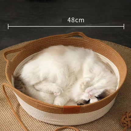 CoolPaws | Cooling Cat Bed with Hand-Woven Design | Breathable Comfort for Summer Relaxation 7