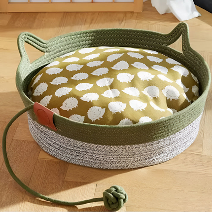 CoolPaws | Cooling Cat Bed with Hand-Woven Design | Breathable Comfort for Summer Relaxation 8