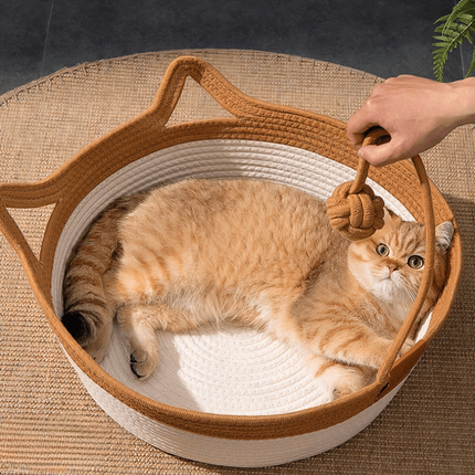 CoolPaws | Cooling Cat Bed with Hand-Woven Design | Breathable Comfort for Summer Relaxation 9