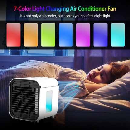 Cool Breeze | Portable Mini Air Conditioner Fan with 7 LED Colors | Humidified Air for Comfort 5