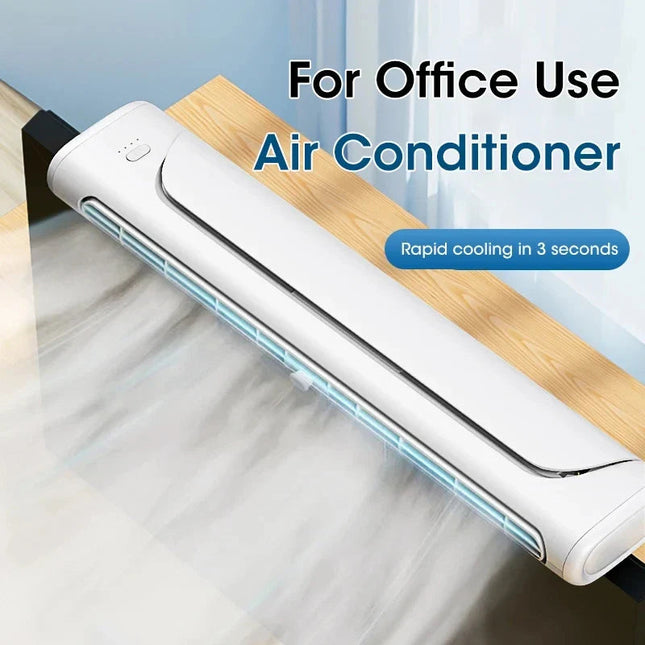 Cool Monitor Fan | USB Rechargeable Clip-On Air Conditioner with LED Light Strip | Adjustable Speed for Enhanced Comfort 1
