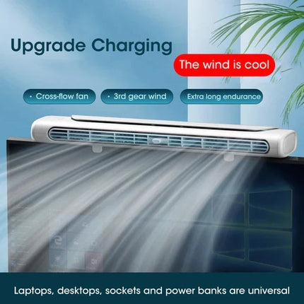 Cool Monitor Fan | USB Rechargeable Clip-On Air Conditioner with LED Light Strip | Adjustable Speed for Enhanced Comfort 5