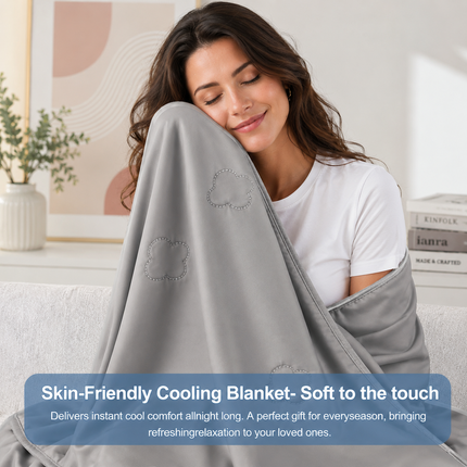 Cozy Comfort | Cooling Blanket with Heat-Absorbing Fabric | Lightweight Summer Blanket for Refreshing Sleep