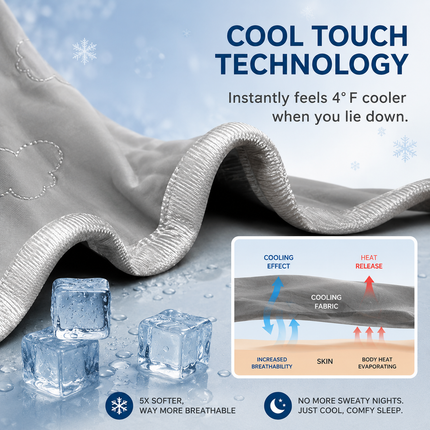 Cozy Comfort | Cooling Blanket with Heat-Absorbing Fabric | Lightweight Summer Blanket for Refreshing Sleep