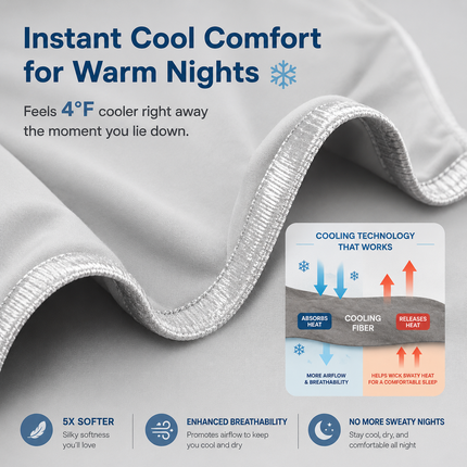 Cozy Comfort | Cooling Blanket with Heat-Absorbing Fabric | Lightweight Summer Blanket for Refreshing Sleep