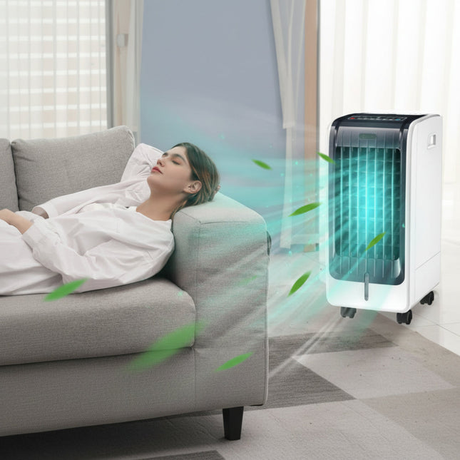 Cooling Breeze | Portable Air Conditioner with 3 Speed Settings & Timer | Efficient Evaporative Cooler for Comfort 0