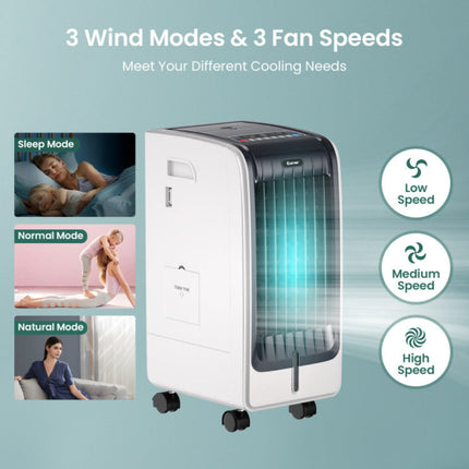 Cooling Breeze | Portable Air Conditioner with 3 Speed Settings & Timer | Efficient Evaporative Cooler for Comfort 2