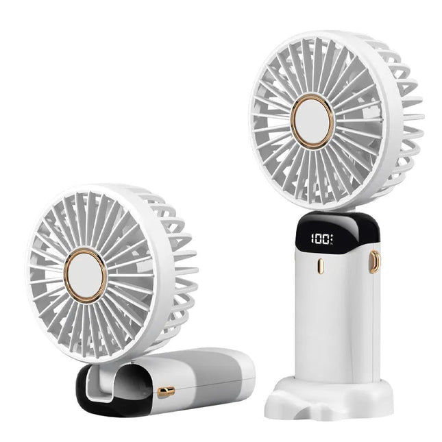 Cooling Breeze | Portable Fan with 3 Speed Settings & Ice Compress Function | Versatile Handheld, Desktop, and Hanging Design for Instant Cooling Relief 0
