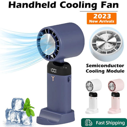 Cooling Breeze | Portable Fan with 3 Speed Settings & Ice Compress Function | Versatile Handheld, Desktop, and Hanging Design for Instant Cooling Relief 1