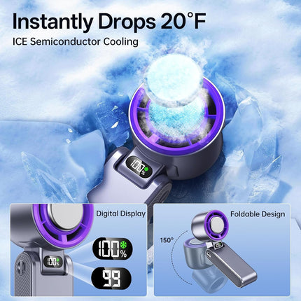 Cooling Breeze | Portable Misting Fan with Ice Cooling Technology | Adjustable Turbo Speeds for Instant Relief 3