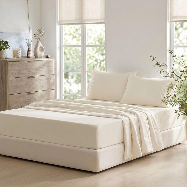 Cooling Comfort | Japanese Fabric Fitted Sheet Set with Deep Pockets | Ultimate Sleep Solution for Hot Sleepers 1