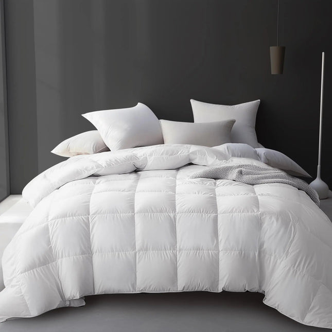 Cooling Comforter | Goose Down Bedding Set with Breathable Design | All-Season Comfort for a Restful Sleep 0
