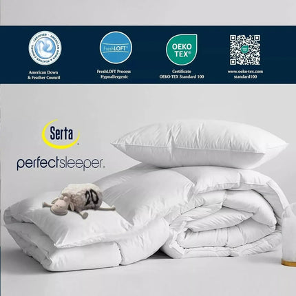Cooling Comforter | Goose Down Bedding Set with Breathable Design | All-Season Comfort for a Restful Sleep 7